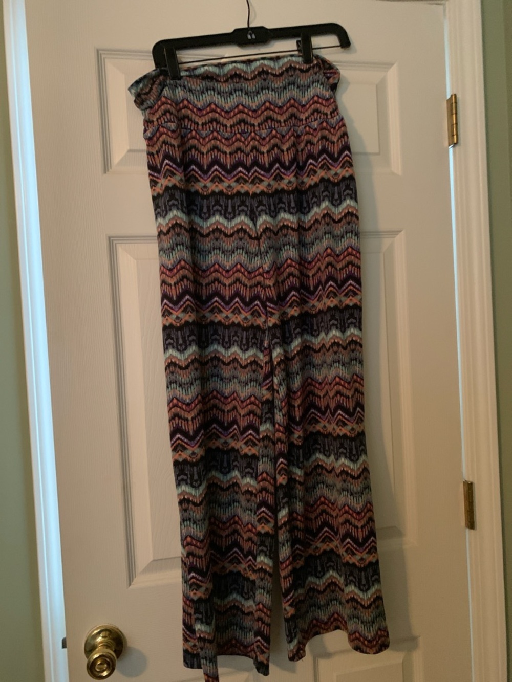 AB Studio Multicolor Chevron Wide-Leg Pants